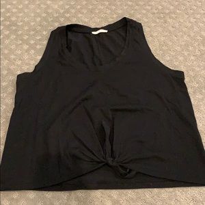 Lush black tank top with knot